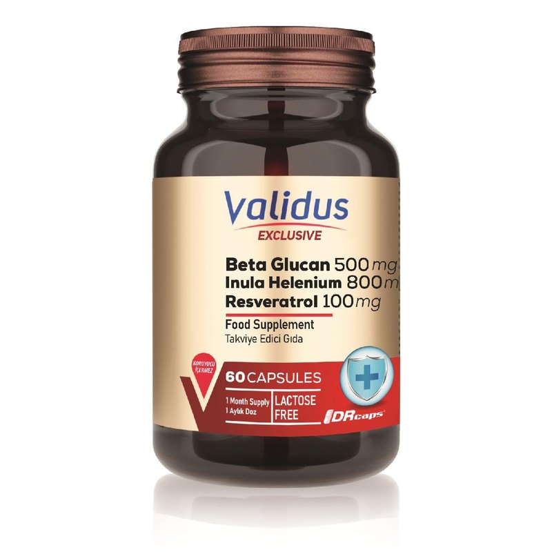 Validus Beta Glucan 500 Mg + Inula Helenium + Resveratrol 60 Capsules (Drcaps)