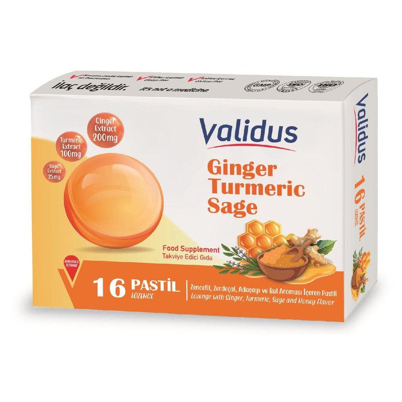 Validus Ginger + Turmeric+Sage+Honey 16 Pastille