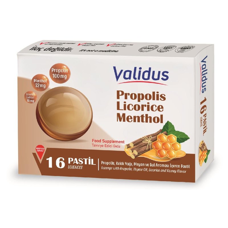 Validus Propolis + Thyme Oil+Licoerice+Honey 16 Pastille