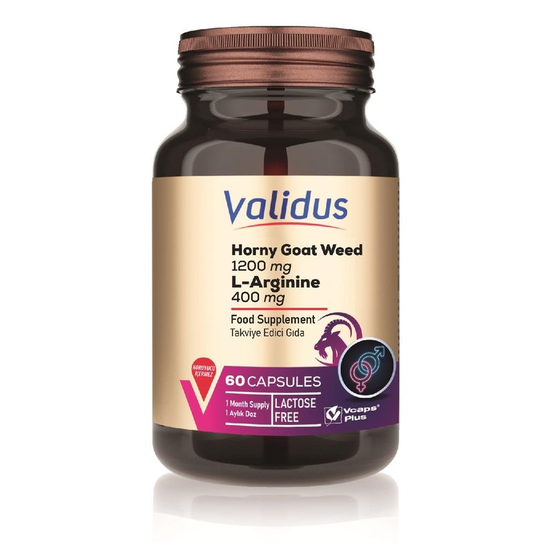 Validus Horny Goat Weed 1200 mg + L-Arginine 400 mg 60 Capsules