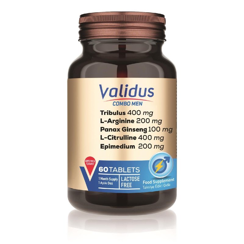 Validus Combo-Men Tribulus 400 mg + L-Arginine 200 mg + Maca 100 mg 60 Tablets
