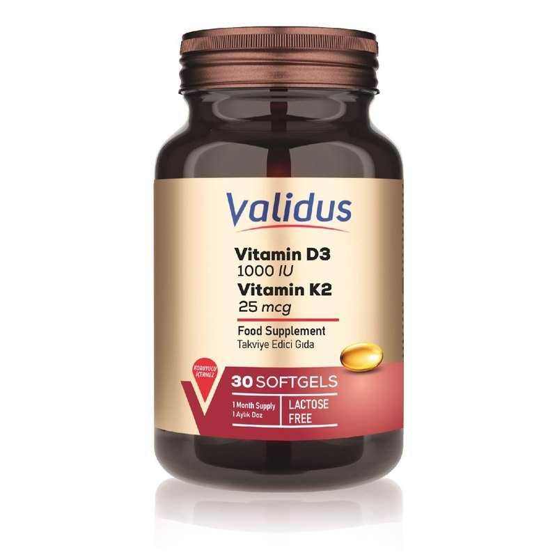 Validus Vitamin D3 + Vitamin K2 30 Softgel (Kappa Patented Active)