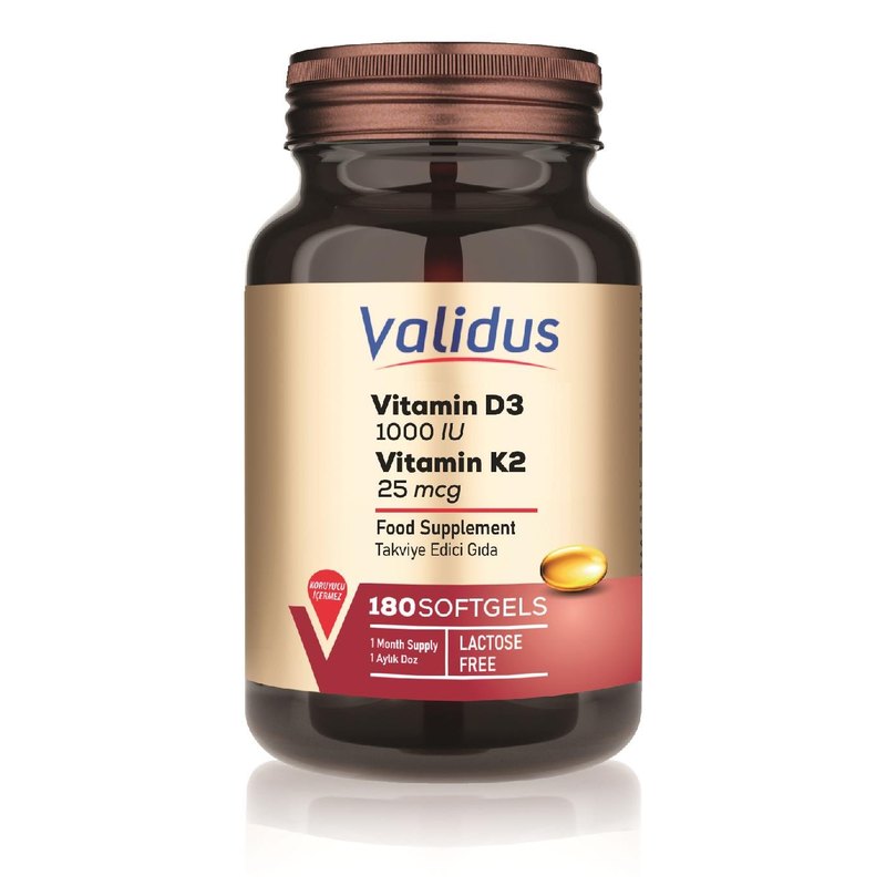 Validus Vitamin D3 + Vitamin K2 180 Softgel (Kappa Patented Active)