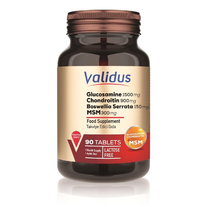 Validus Glucosamine + Chondroitin + MSM 90 Tablets