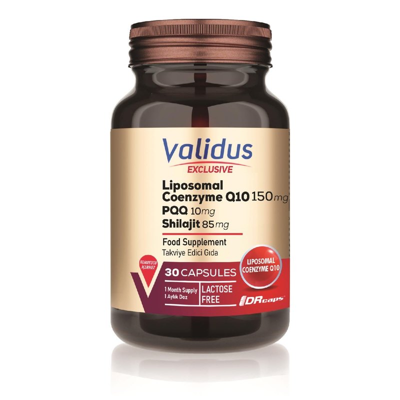 Validus Liposomal Coenzyme Q10 150 mg + PQQ + Shilajit 30 Capsules (Drcaps)