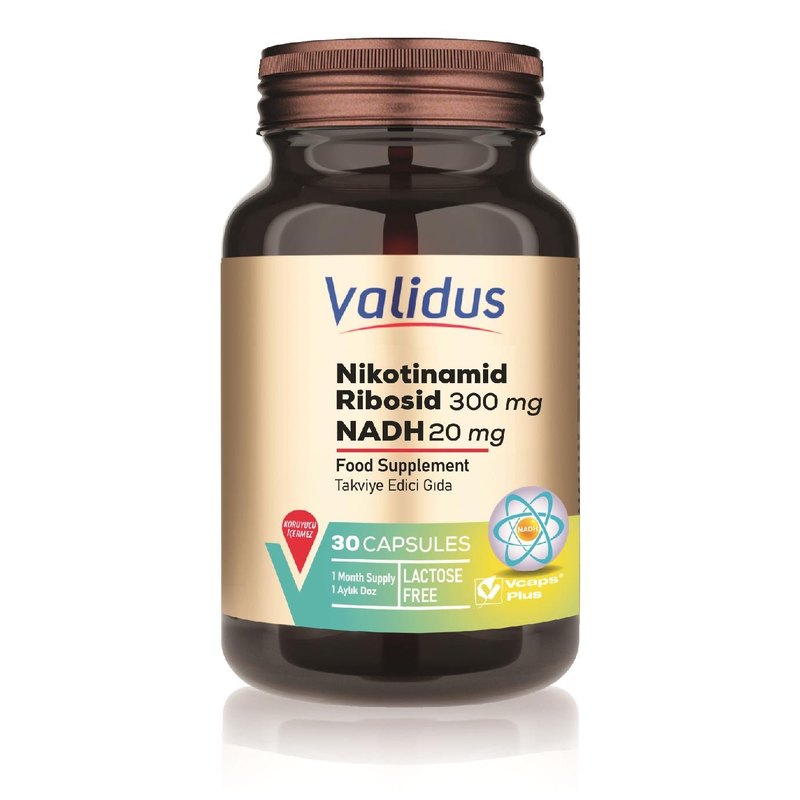 Validus Nikotinamid Ribosid 300 mg + NADH 20 mg 30 Capsules