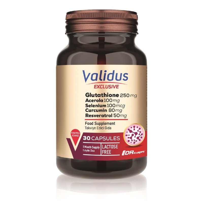 Validus Glutathione 250 mg + Acerola + Selenium + Liposomal Coenzyme Q10 30 Capsules (Drcaps)