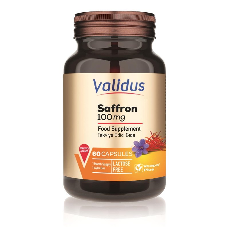 Validus Saffron 100 mg (%2 Saffranal) 60 Capsules (Vcaps Plus)