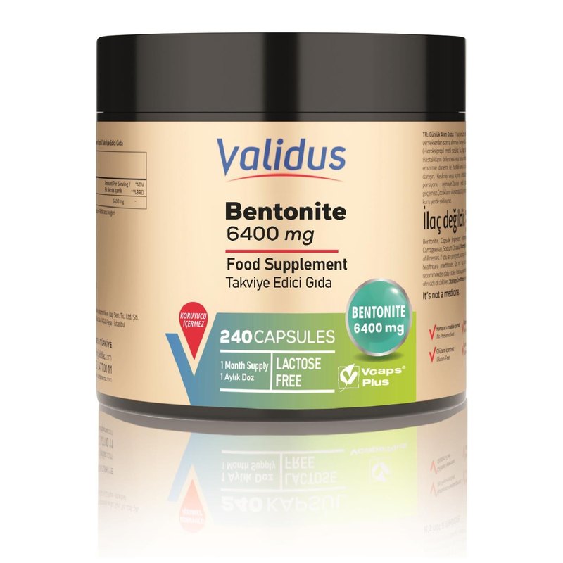Validus Bentonite 6400 mg 240 Capsules (Vcaps Plus)