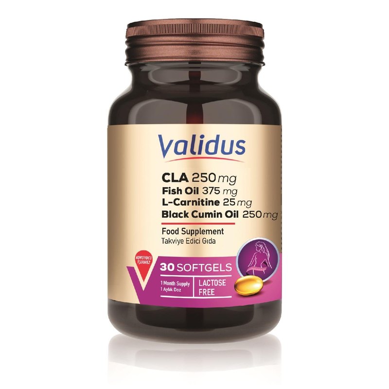 Validus Super Slim CLA + Omega-3 + Nigella Sativa + Green Tea + Probiotic 30 Softgel