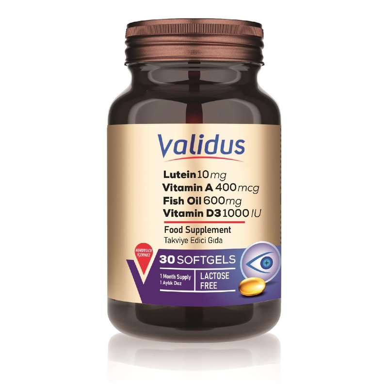 Validus Lutein 10 mg + Zeaxanthin 2 mg + Omega-3 30 Softgel