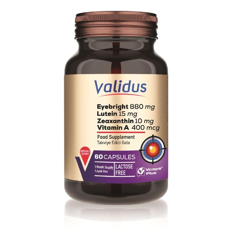 Validus Eyebrigth 880 mg + Lutein 15 mg 60 Capsules (VCaps)