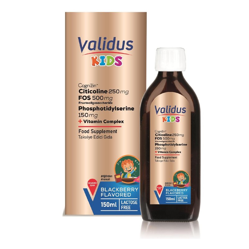 Validus Kids Citicoline 250 mg + FOS 500 mg + Phosphotidylserine 150 mg + Vitamin Complex 150 ml Syrup