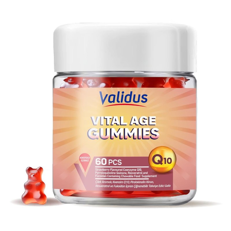 Validus Vital Age Lipozomal Coenzyme Q10+ PQQ + Resveratrol 60 Gummy (Pectin)