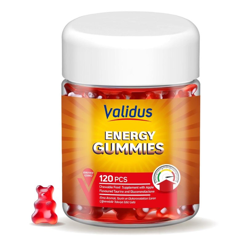 Validus Energy Taurine + Glucoronolactone 120 Gummy (Pectin)